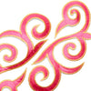 Fleur Swirl (Left & Right) Royal Swirl Iron-On Embroidered Motif (Pair)