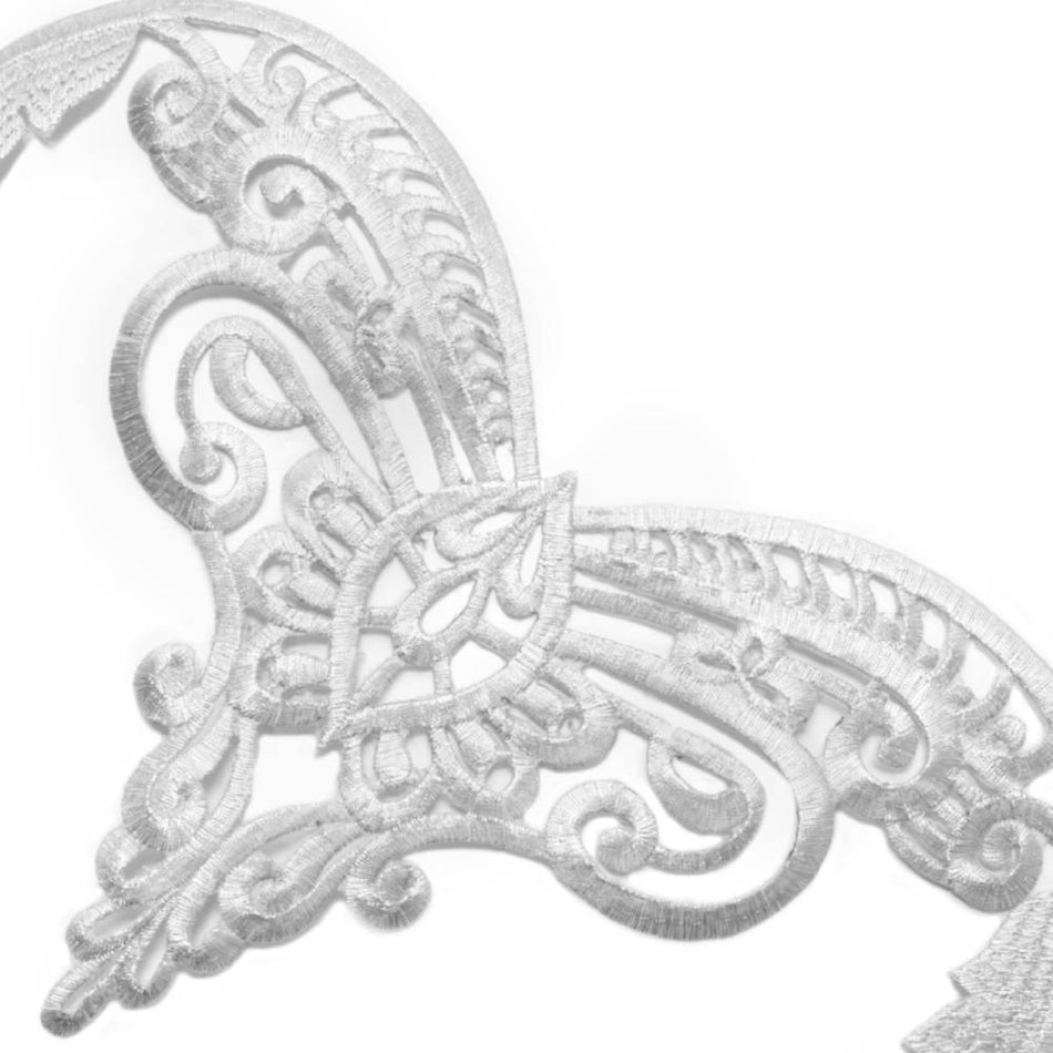 Baroque Scroll Crest Iron-On Embroidered Motif