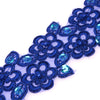 Floral Daisies w Sequin & Beading Embroidered Trim