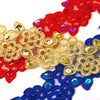 Floral Daisies w Sequin & Beading Embroidered Trim