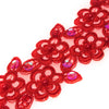 Floral Daisies w Sequin & Beading Embroidered Trim