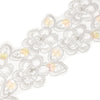 Floral Daisies w Sequin & Beading Embroidered Trim