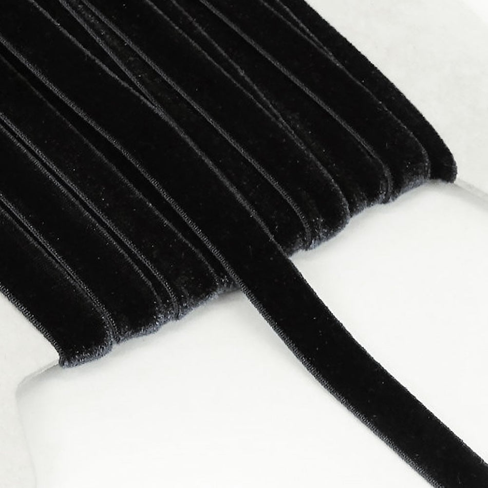 Velvet Elasticated Stretch Ribbon - 25mm