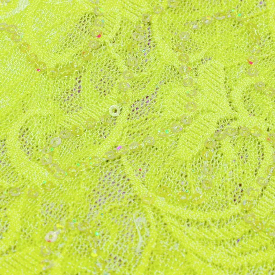 Floral Sequin Swirl Stretch Lace