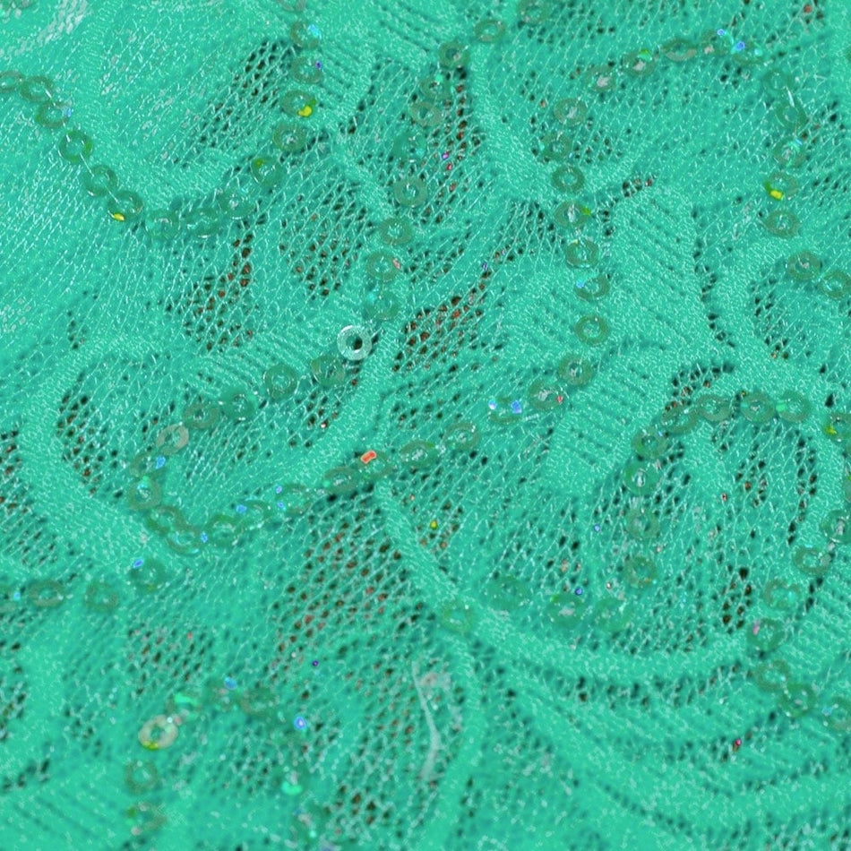 Floral Sequin Swirl Stretch Lace