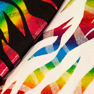 Multicolour Flames Foil/Fog Finish Nylon Spandex
