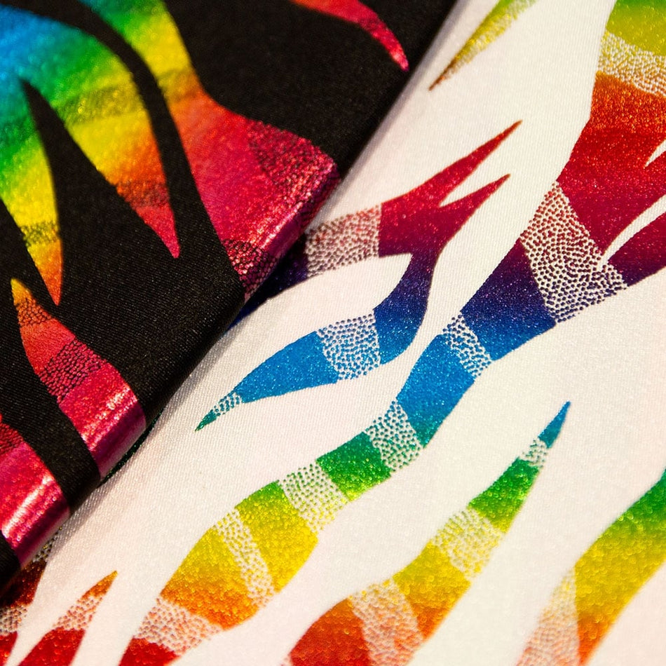 Multicolour Flames Foil/Fog Finish Nylon Spandex
