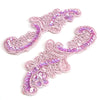 Motif Embroidered Floral Swirl with Sequins and Pearl Beading (Pair)