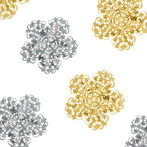 Swirl Disc Filigree Ornamental Floral Metal Embellishment (3 Pack)