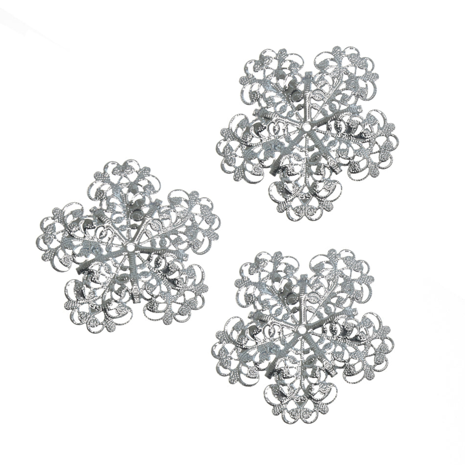 Swirl Disc Filigree Ornamental Floral Metal Embellishment (3 Pack)