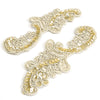 Motif Embroidered Floral Swirl with Sequins and Pearl Beading (Pair)