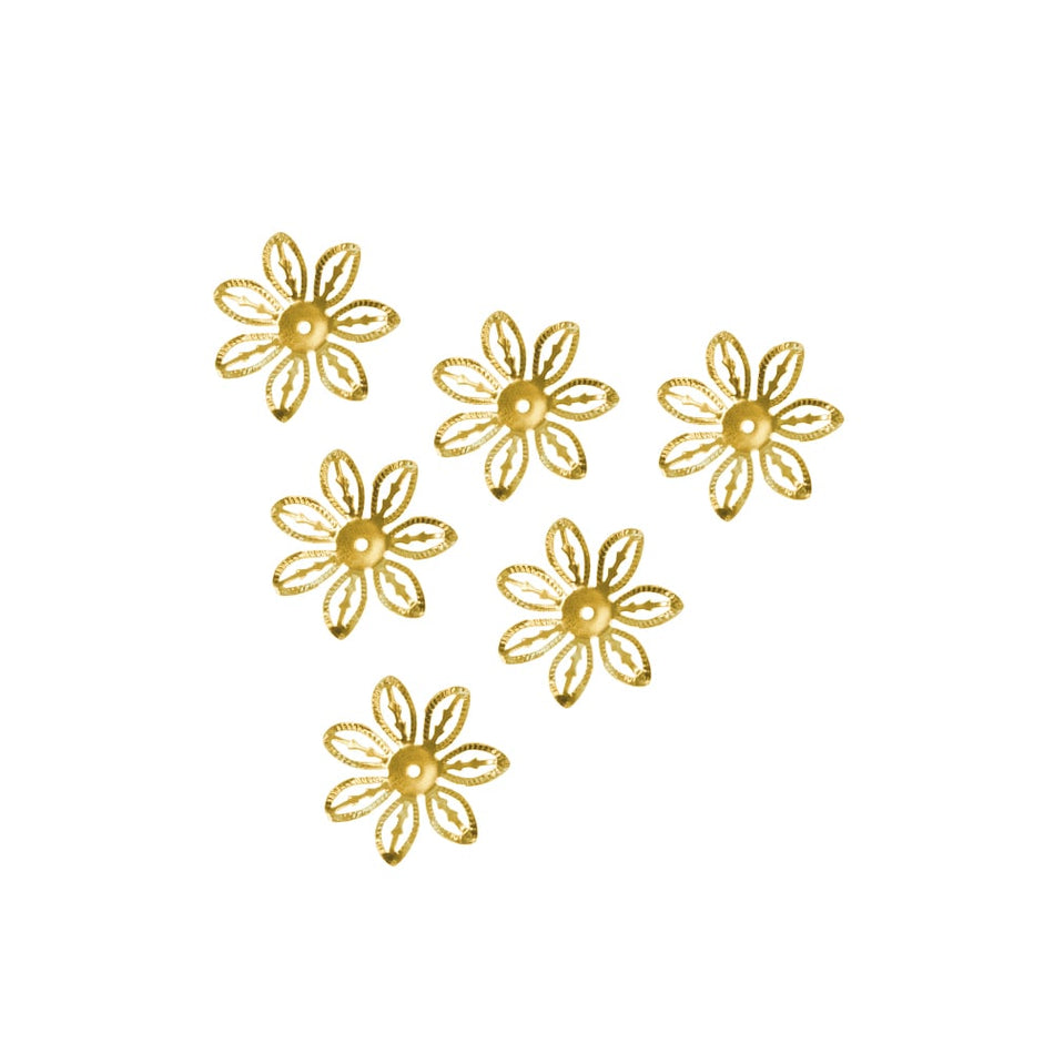Star Flower Filigree Metal Embellishments (6 Pack)