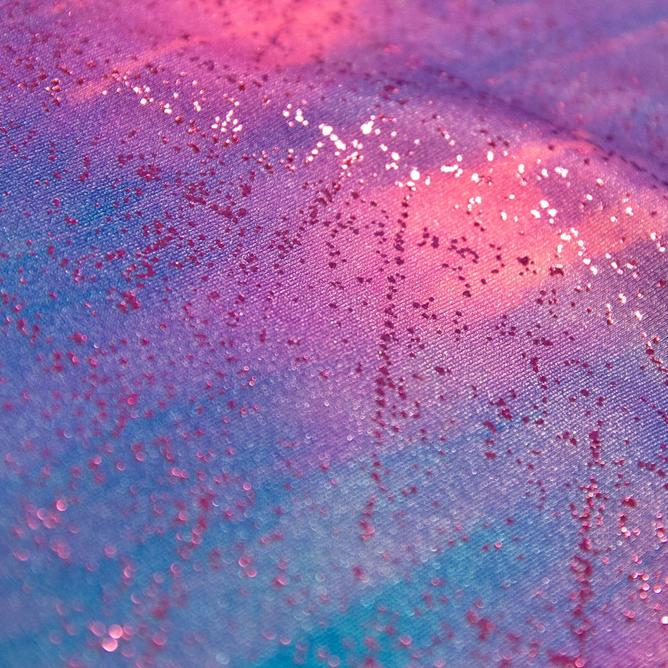 Tie-Dye Shiny Finish Nylon Spandex w Foil Spray