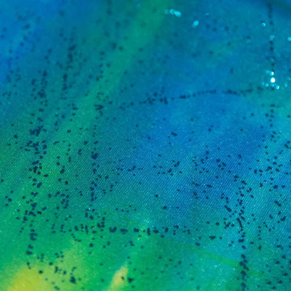 Tie-Dye Shiny Finish Nylon Spandex w Foil Spray