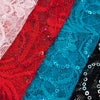 Floral Sequin Swirl Stretch Lace