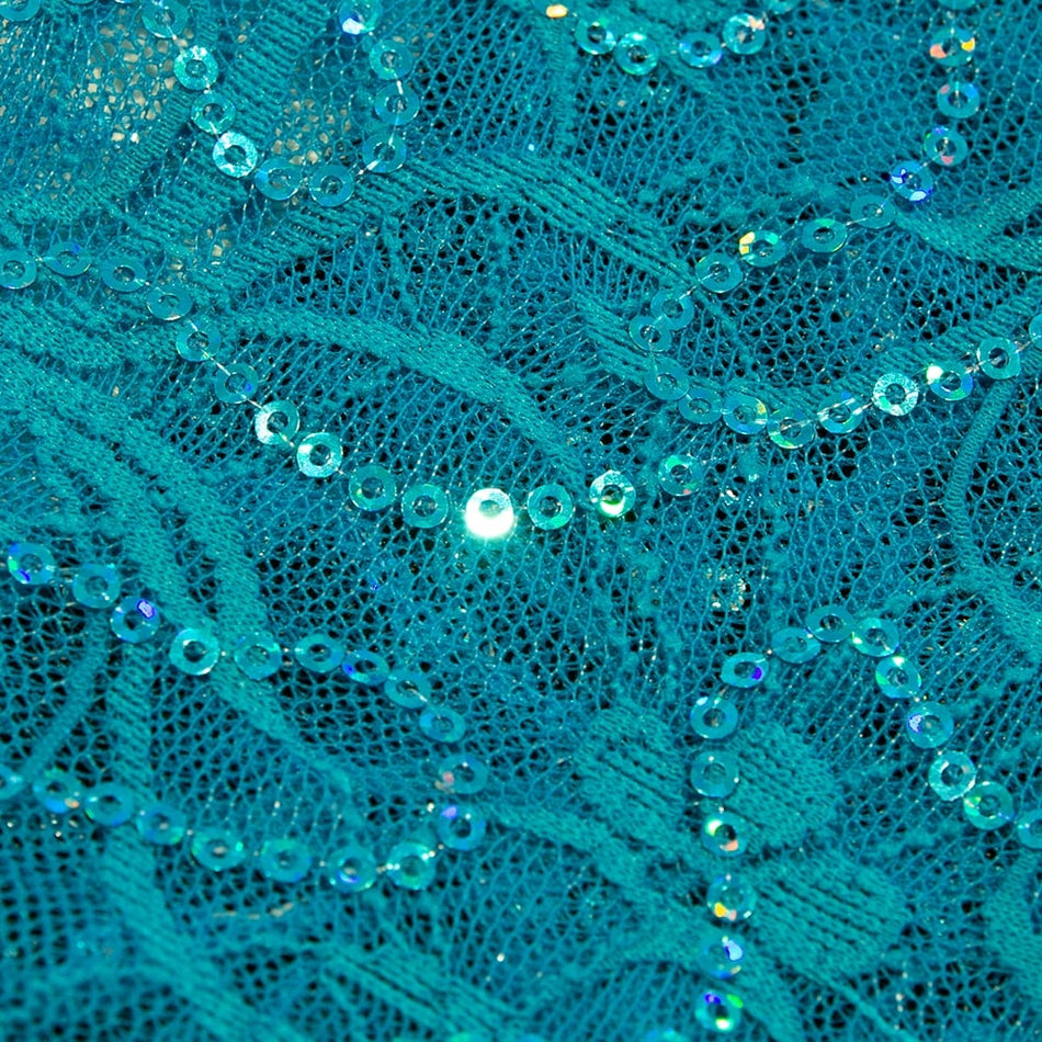 Floral Sequin Swirl Stretch Lace
