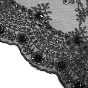 Floral Sequins & Embroidered Netting Tulle