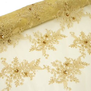 Floral Sequins & Embroidered Netting Tulle