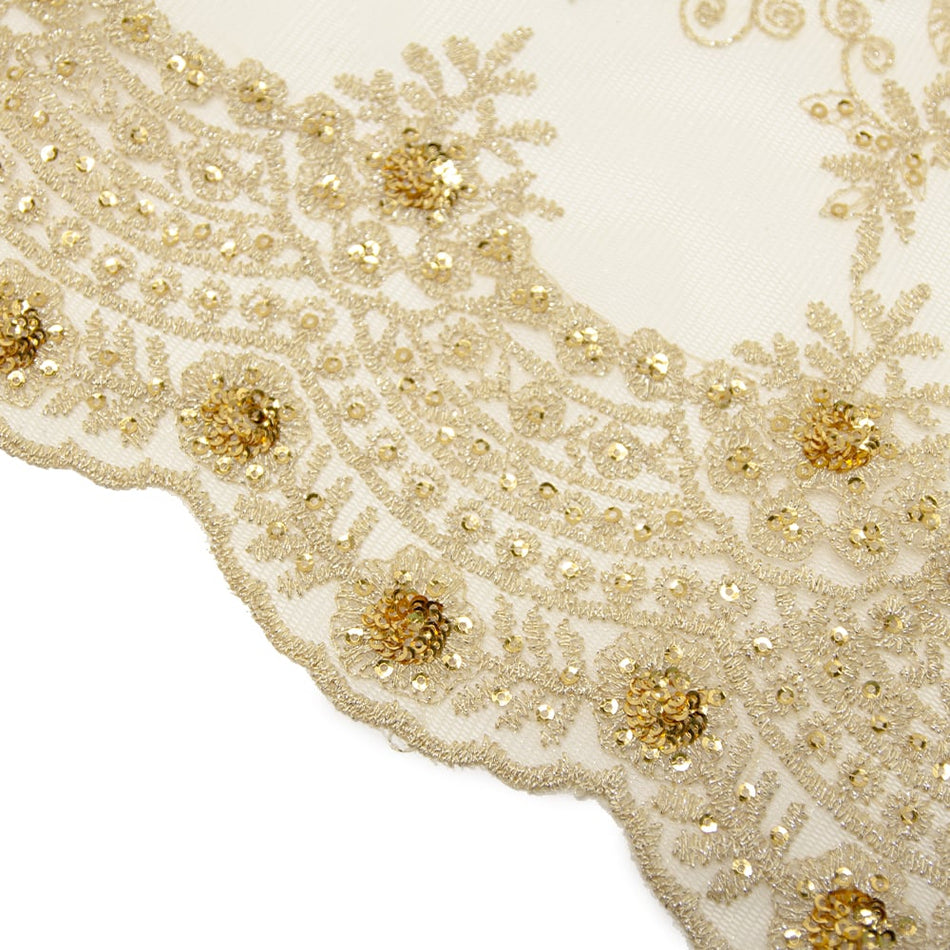 Floral Sequins & Embroidered Netting Tulle