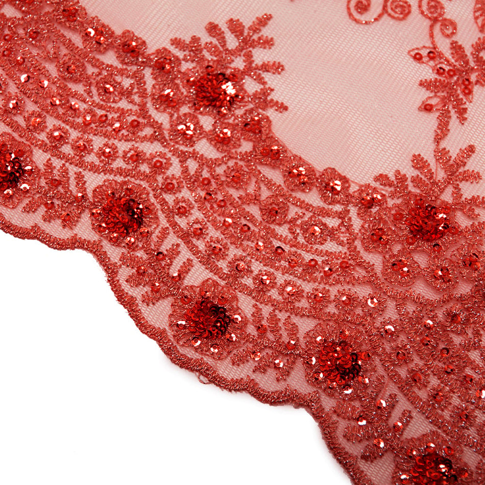 Floral Sequins & Embroidered Netting Tulle
