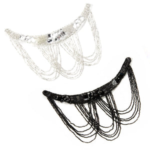 Gatsby Collar Iron-On Beaded Sequin Motif