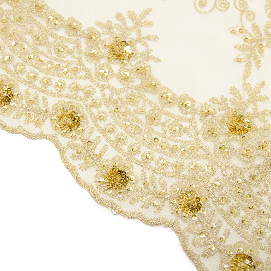 Floral Sequins & Embroidered Netting Tulle