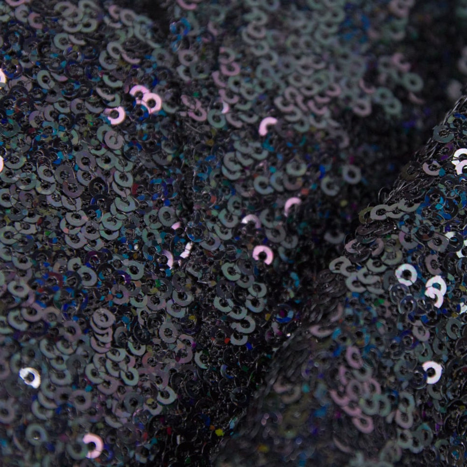 Graphite Sequin Hologram Mesh