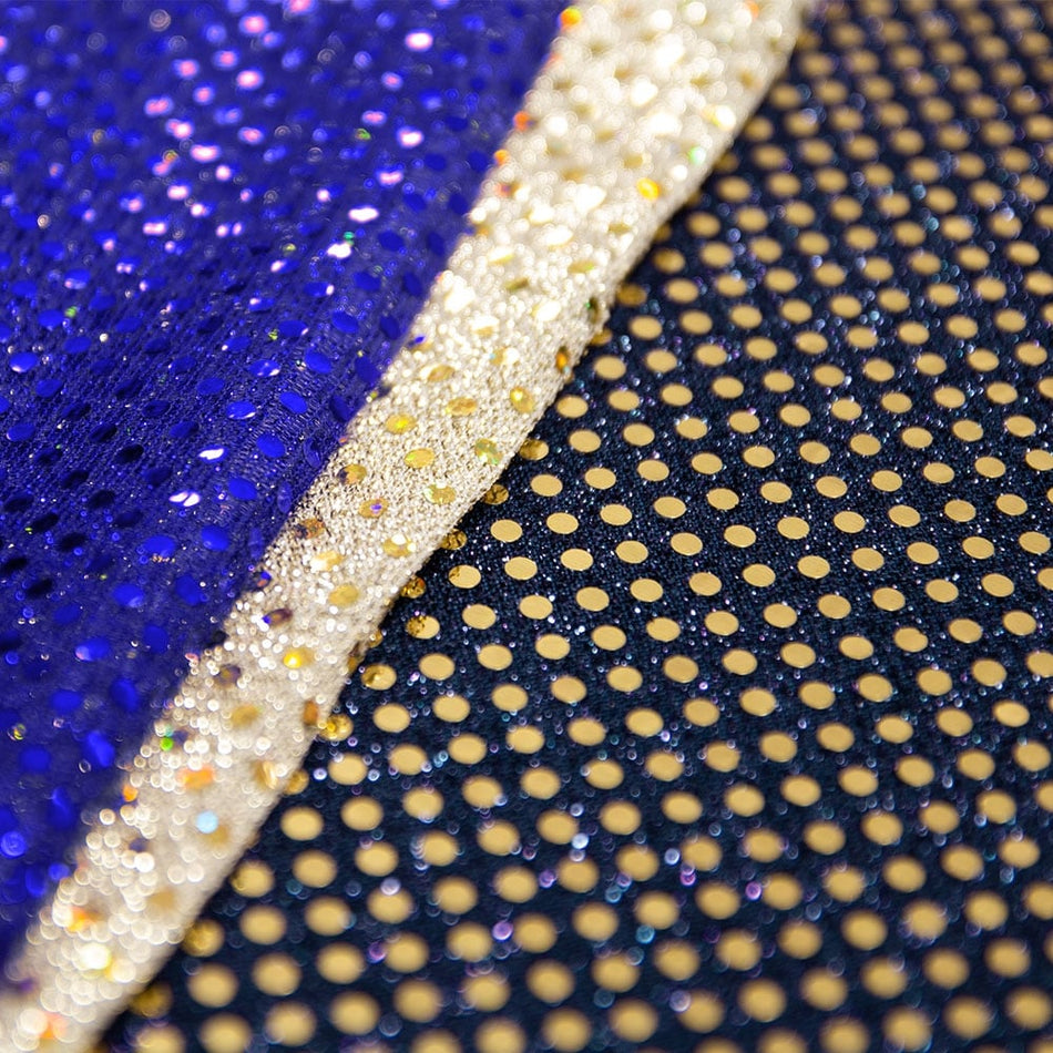 Disco Round Sequins on Mesh Net w Lurex - 3mm
