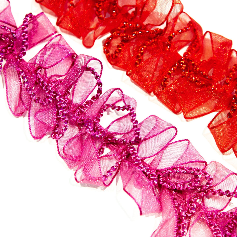 Organza Ribbon Stretch Trim w Braided Loop