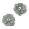 Flower Chiffon Diamante Pearl (Pair)