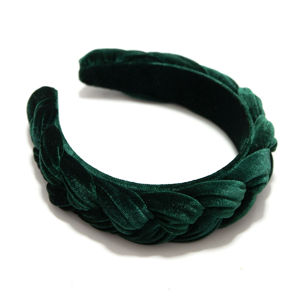 Braided Velvet-Covered Padded Alice Headband - 40mm