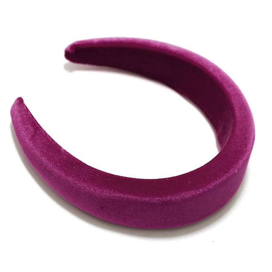 Velvet-Covered Padded Alice Headband - 40mm