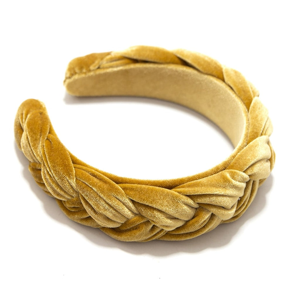 Braided Velvet-Covered Padded Alice Headband - 40mm