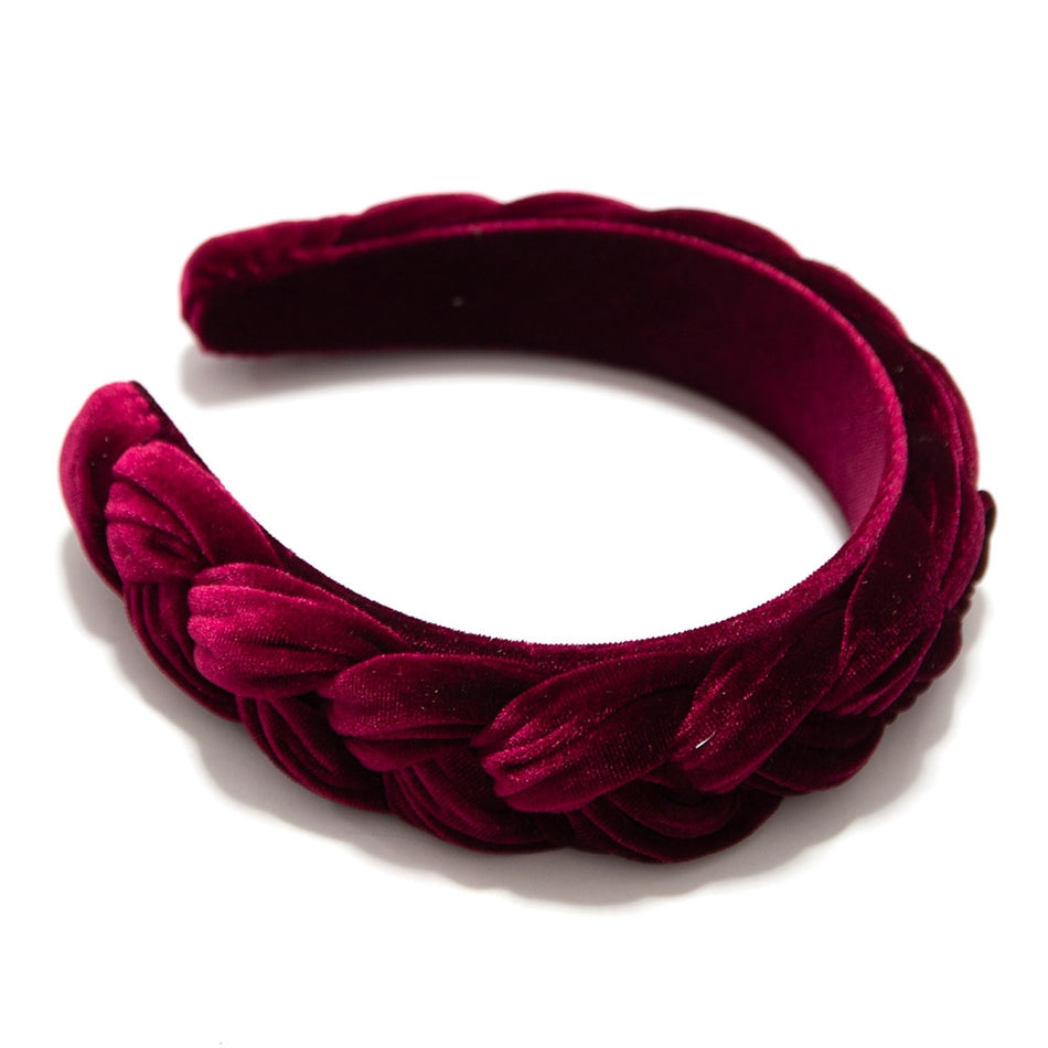 Braided Velvet-Covered Padded Alice Headband - 40mm