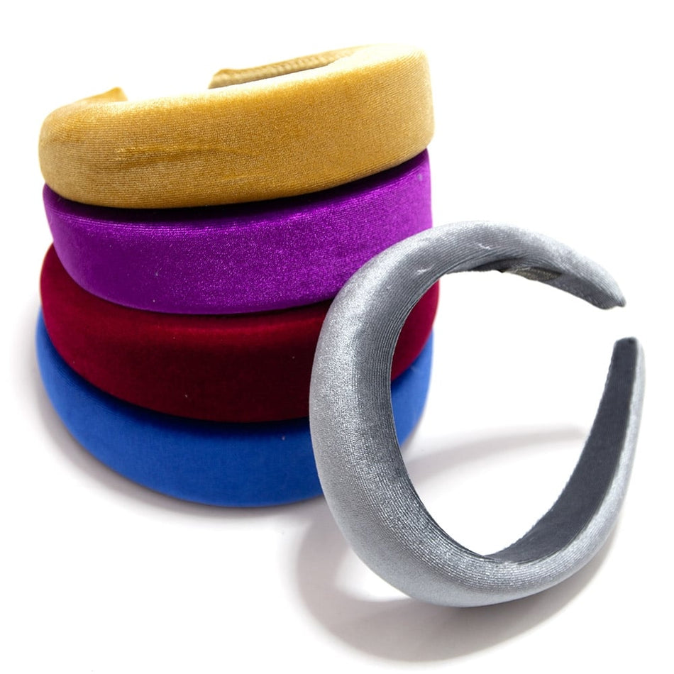 Velvet-Covered Padded Alice Headband - 40mm