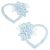 Floral Heart Embroided Applique Motif (Pair)