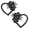 Floral Heart Embroided Applique Motif (Pair)