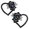 Floral Heart Embroided Applique Motif (Pair)