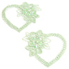 Floral Heart Embroided Applique Motif (Pair)