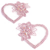 Floral Heart Embroided Applique Motif (Pair)