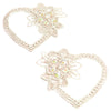 Floral Heart Embroided Applique Motif (Pair)