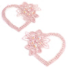 Floral Heart Embroided Applique Motif (Pair)
