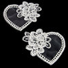 Floral Heart Embroided Applique Motif (Pair)