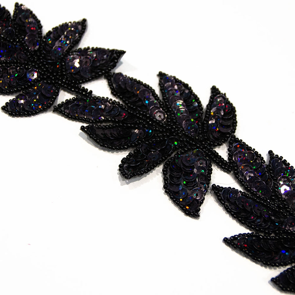 Hickory Leaf Sequin & Beaded Trim