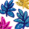 Hickory Leaf Sequin & Beaded Motif (Pair)