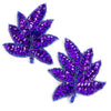 Hickory Leaf Sequin & Beaded Motif (Pair)