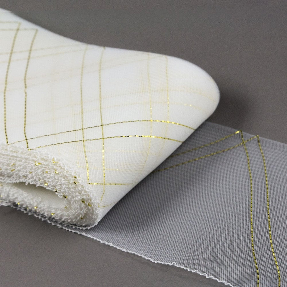Crinoline 6" / 15cm - Metallic Threads w Zig-Zag Pattern