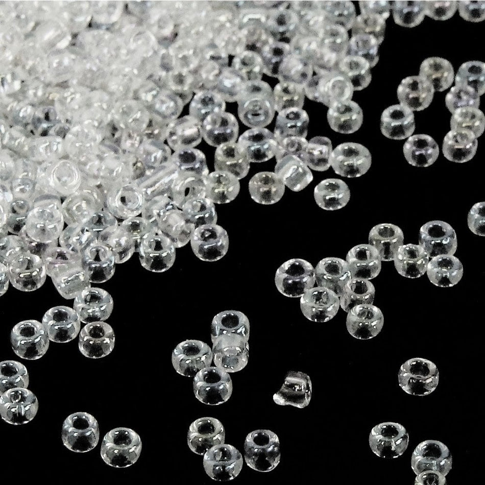 Transparent Round Glass Seed Beads - 8/0 3mm