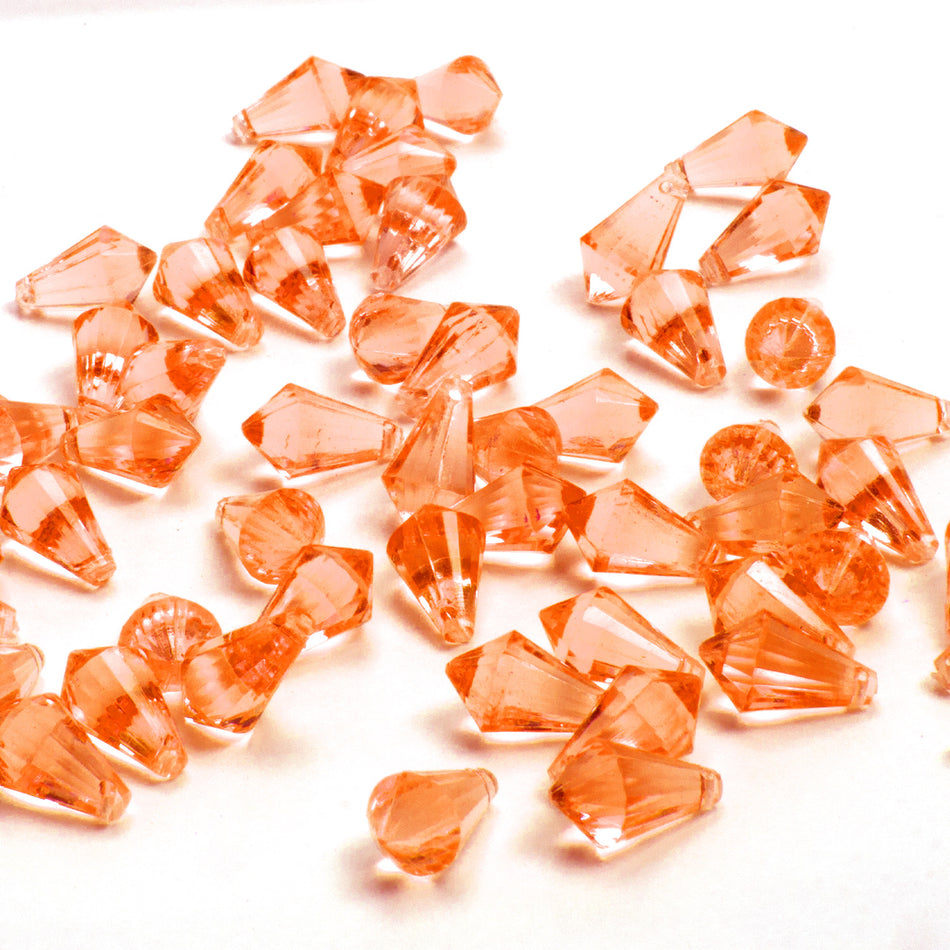 Diamond Faceted Teardrop Beads - Horizontal Drilled - 12x8mm (24 Pack)
