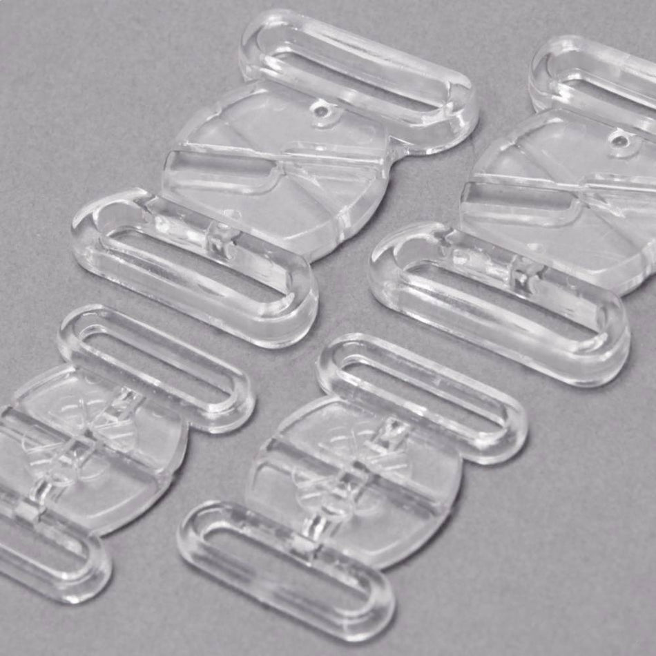 Bra Back - Slide Clasp / Latch - Clear (2 Pack)